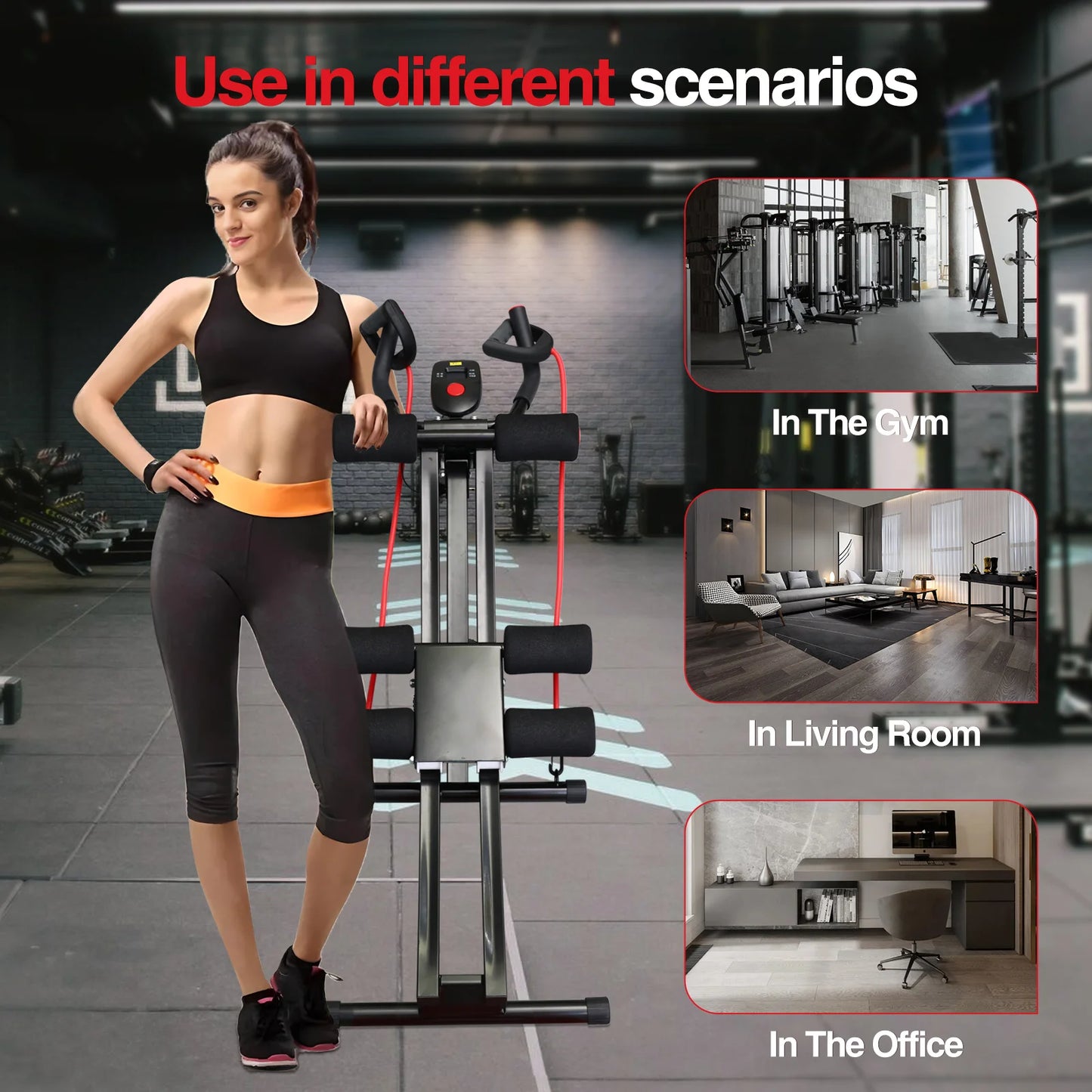 GIKPAL Foldable Ab Machine For Home Gym Core Ab Trainer
