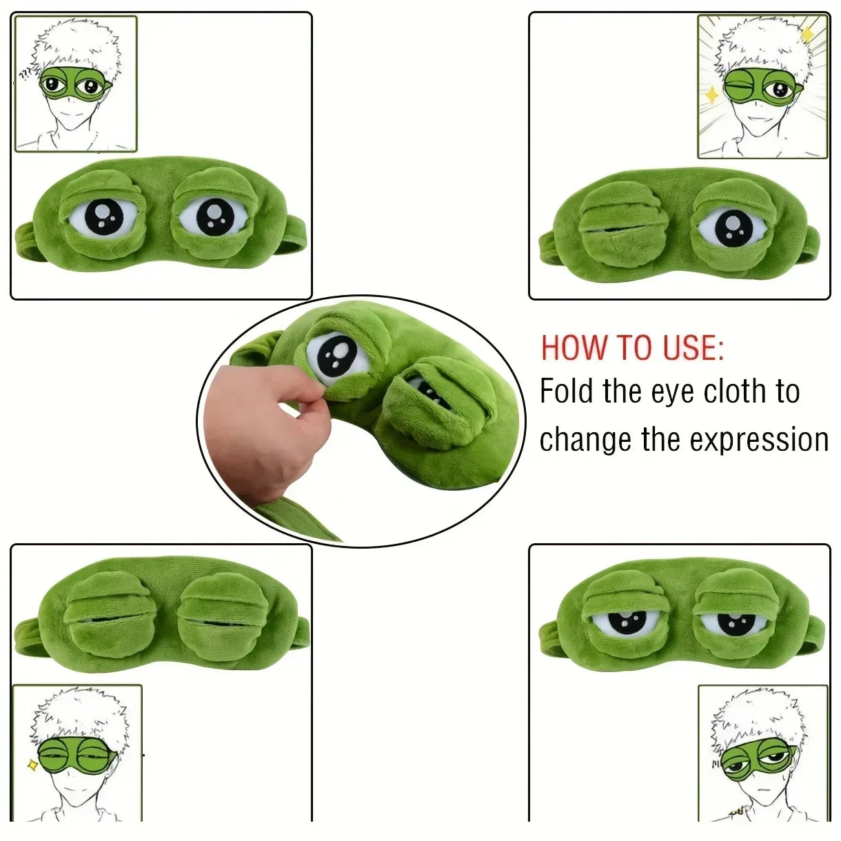 3D Frog Sleep Mask Soft Eyeshade For Travel Comfort