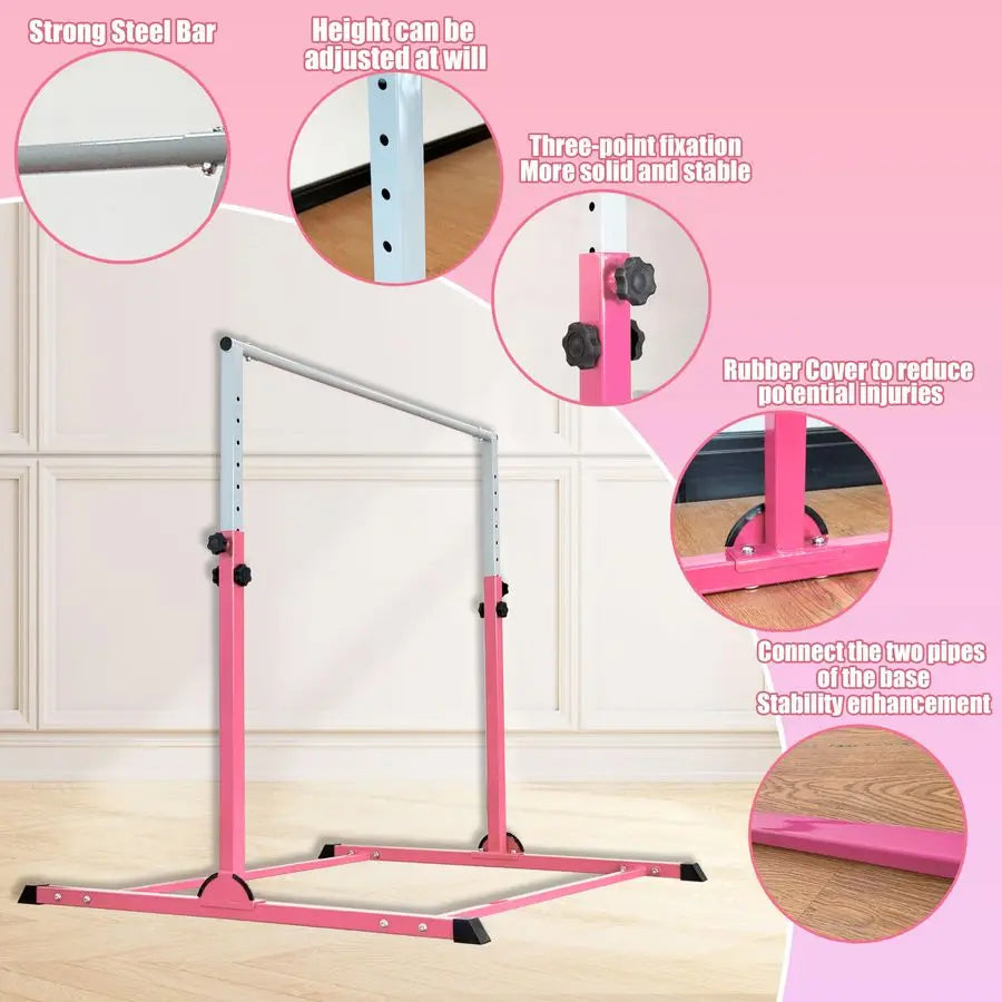 XMSJ Gymnastic Kip Bar for Kids Adjustable Height