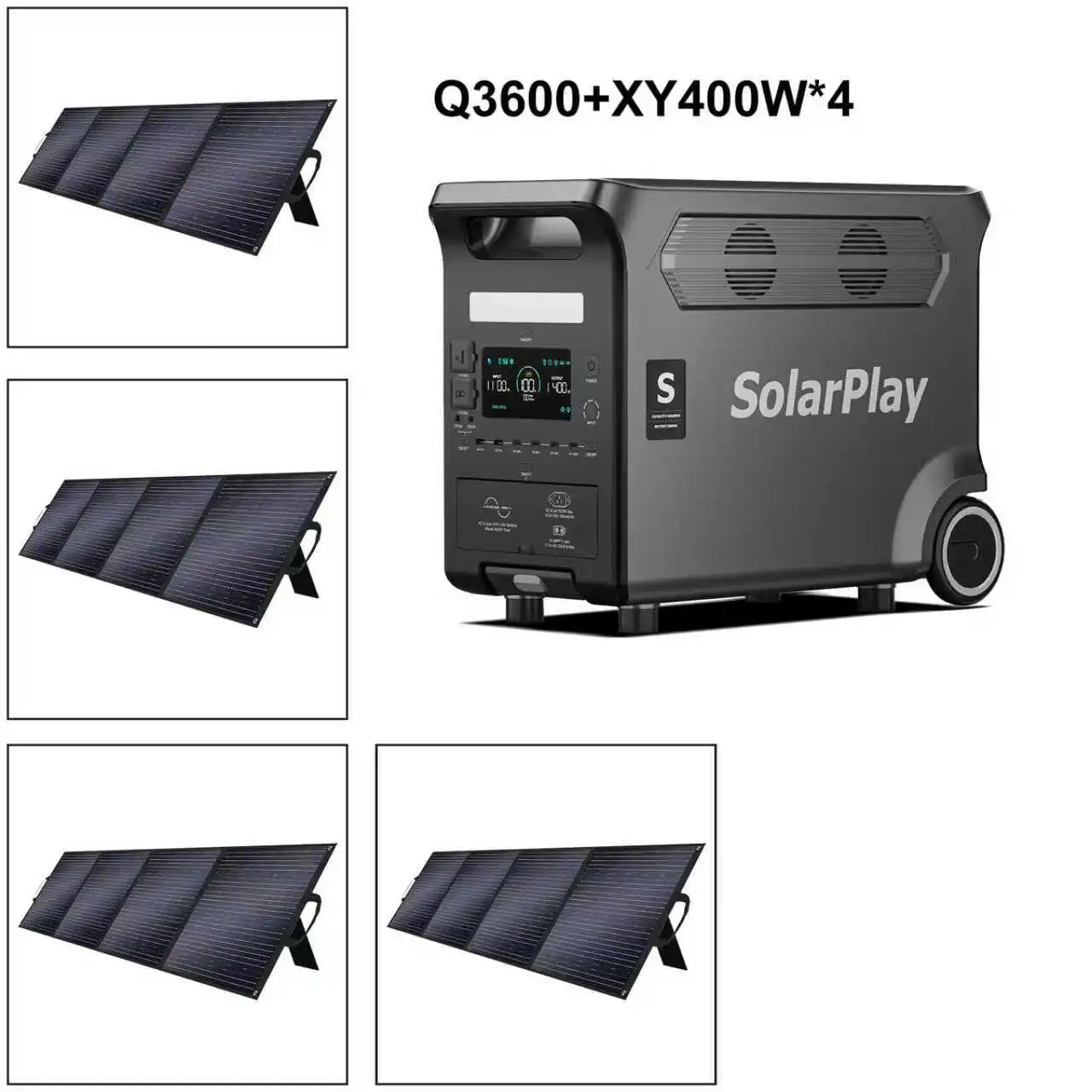SOLARPLAY 3600W Portable Power Station With Foldable Solar Panels
