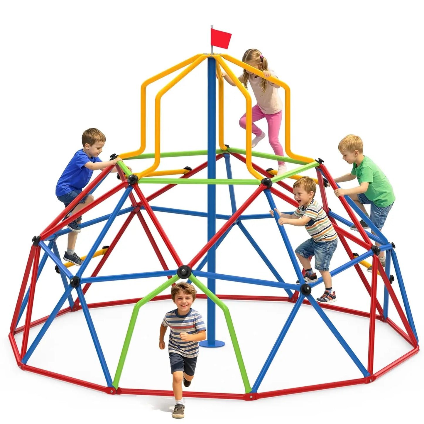 Outdoor Climbing Dome With Tower Geometric Climber For Kids