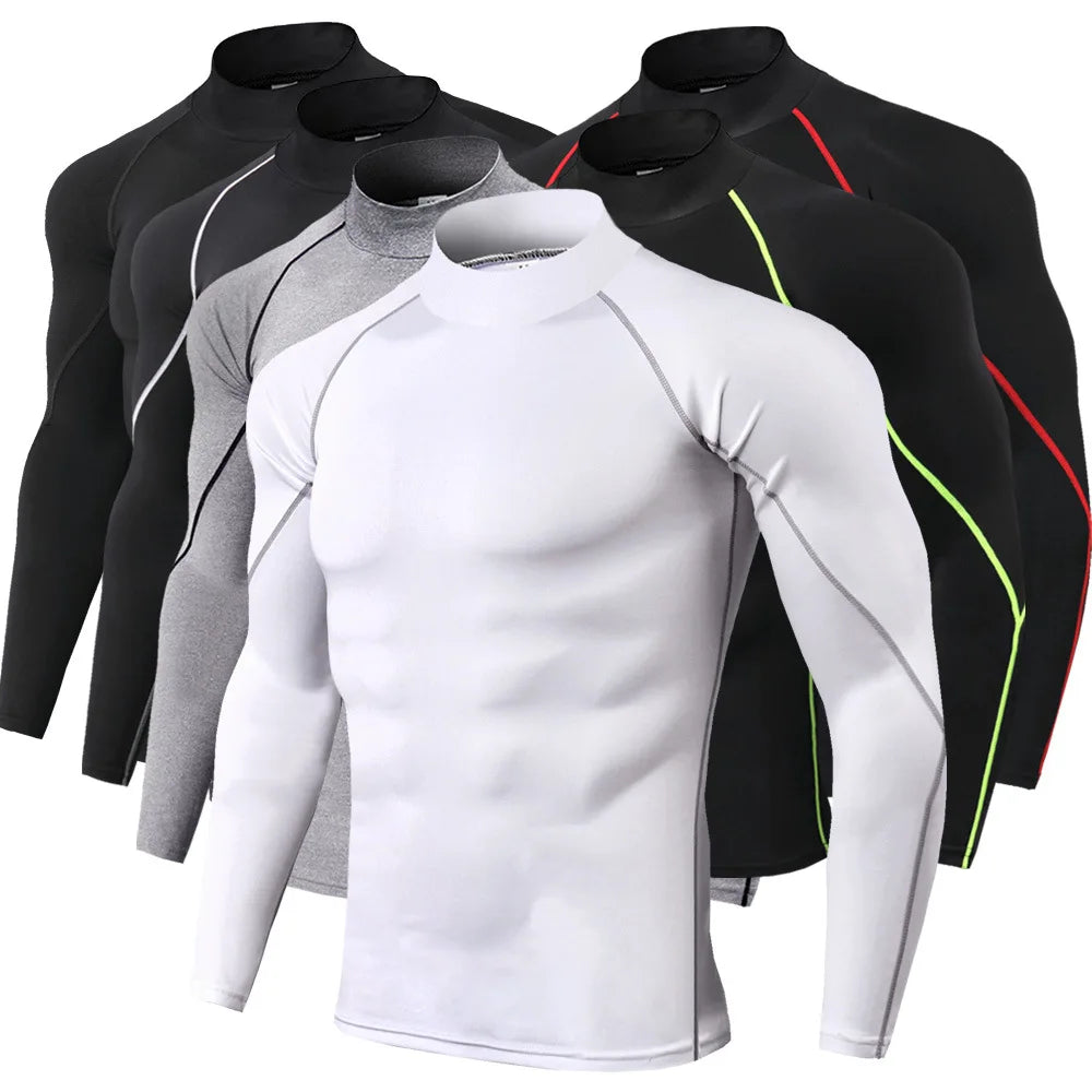 Men Quick Dry Sport T Shirt Long Sleeve Compression Top